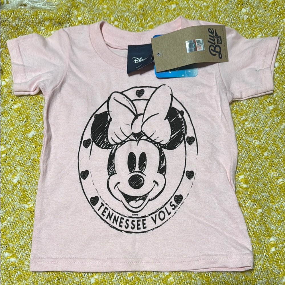 Blue 84 Tennessee Pink Short Sleeve Tee with Minnie Mouse Design